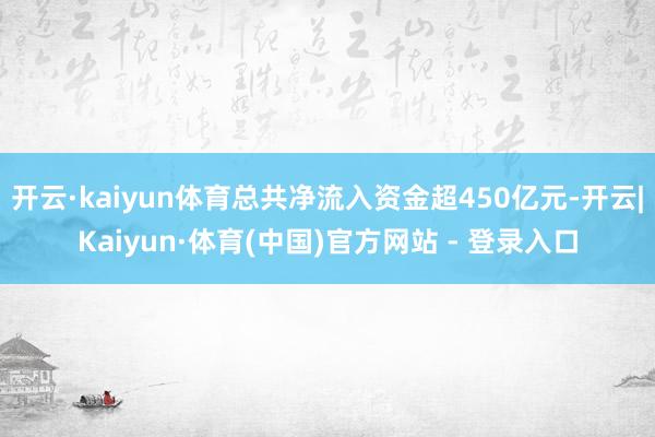 开云·kaiyun体育总共净流入资金超450亿元-开云|Kaiyun·体育(中国)官方网站 - 登录入口