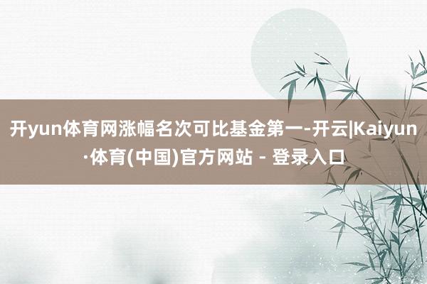 开yun体育网涨幅名次可比基金第一-开云|Kaiyun·体育(中国)官方网站 - 登录入口