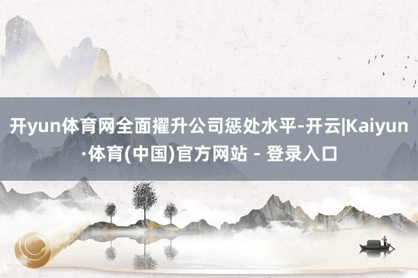 开yun体育网全面擢升公司惩处水平-开云|Kaiyun·体育(中国)官方网站 - 登录入口