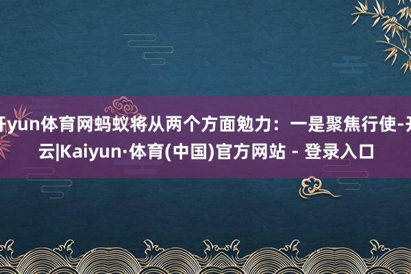 开yun体育网蚂蚁将从两个方面勉力：一是聚焦行使-开云|Kaiyun·体育(中国)官方网站 - 登录入口